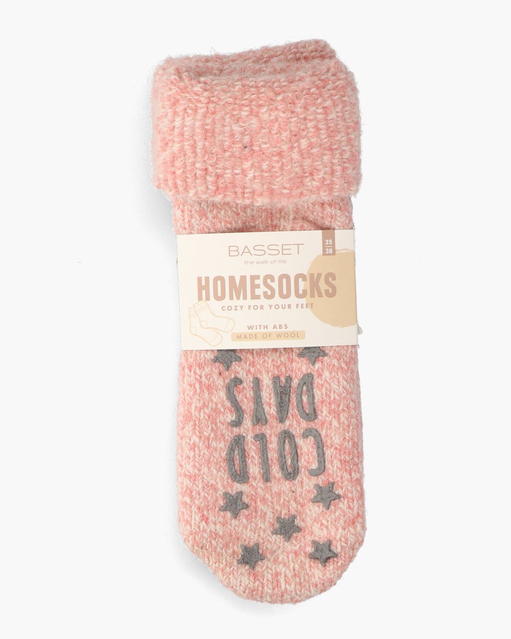 Basset Cold Days - Warm Socks Roze Damessokken