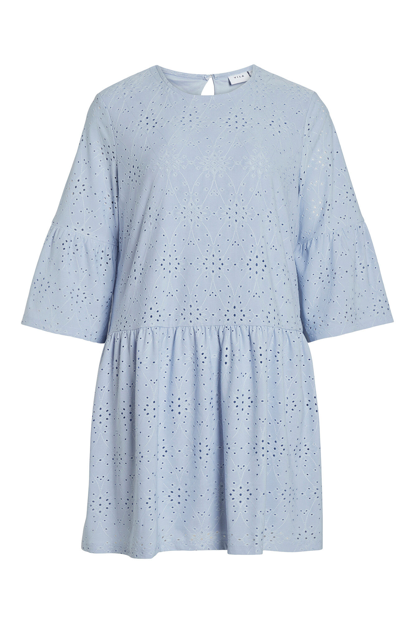 Vestido bordado inglês - Azul