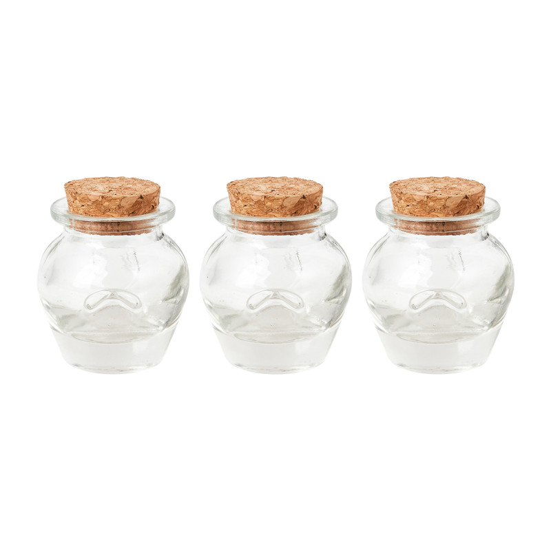 Mini opbergpotje met kurk - set van 3 - 5 ml