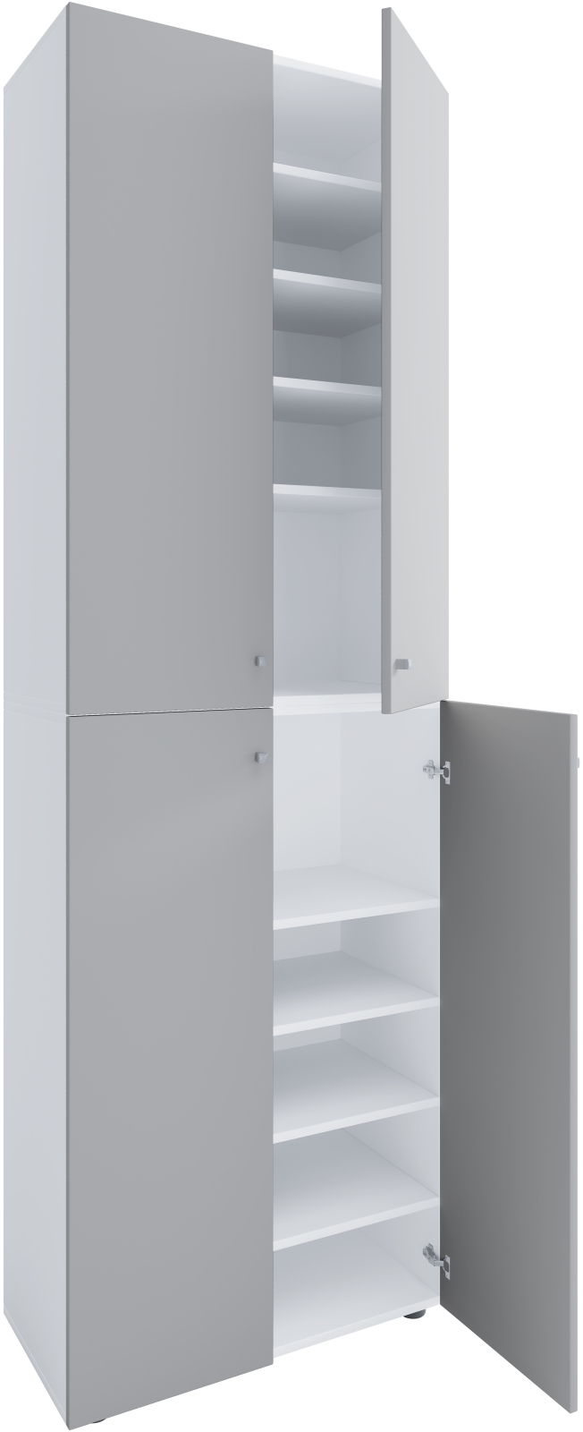 Schuhschrank LONA XL - weiß-grau - 10 Fächer