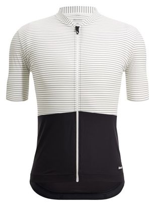 Maillot Manches Courtes Santini Colore Riga Blanc/Noir