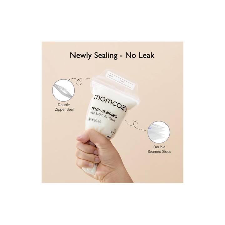 (50er Set) Muttermilch Behälter Aufbewahrungsbeutel mit Thermo Farbwechsel (MS002-NA00NB) - Transparent