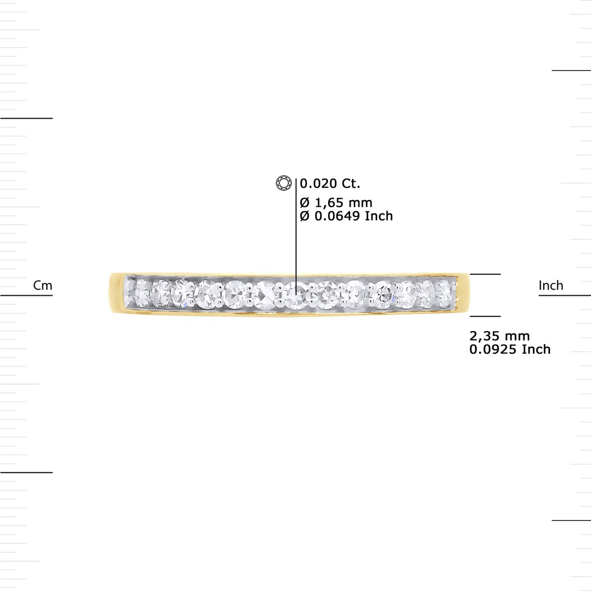 Alliance Diamants 0,25 Cts Joaillerie Or Jaune