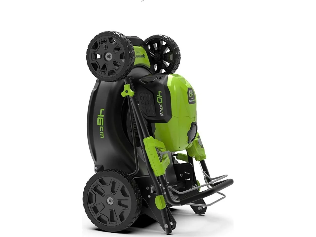Greenworks GD40LM46SP, Skubbe plæneklipper, 750 m², 46 cm, 2,5 cm, 7 mm, 4 hjul
