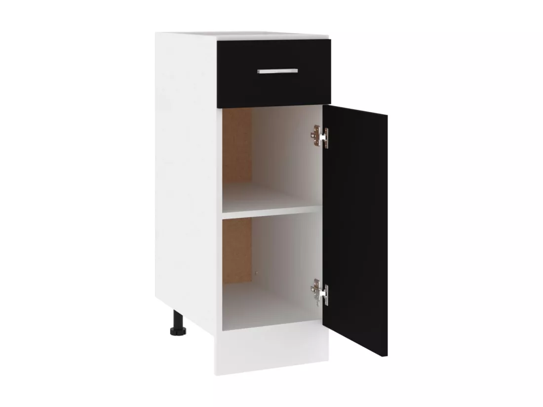 Armoire de plancher à tiroir Noir 30x46x81,5 cm Aggloméré