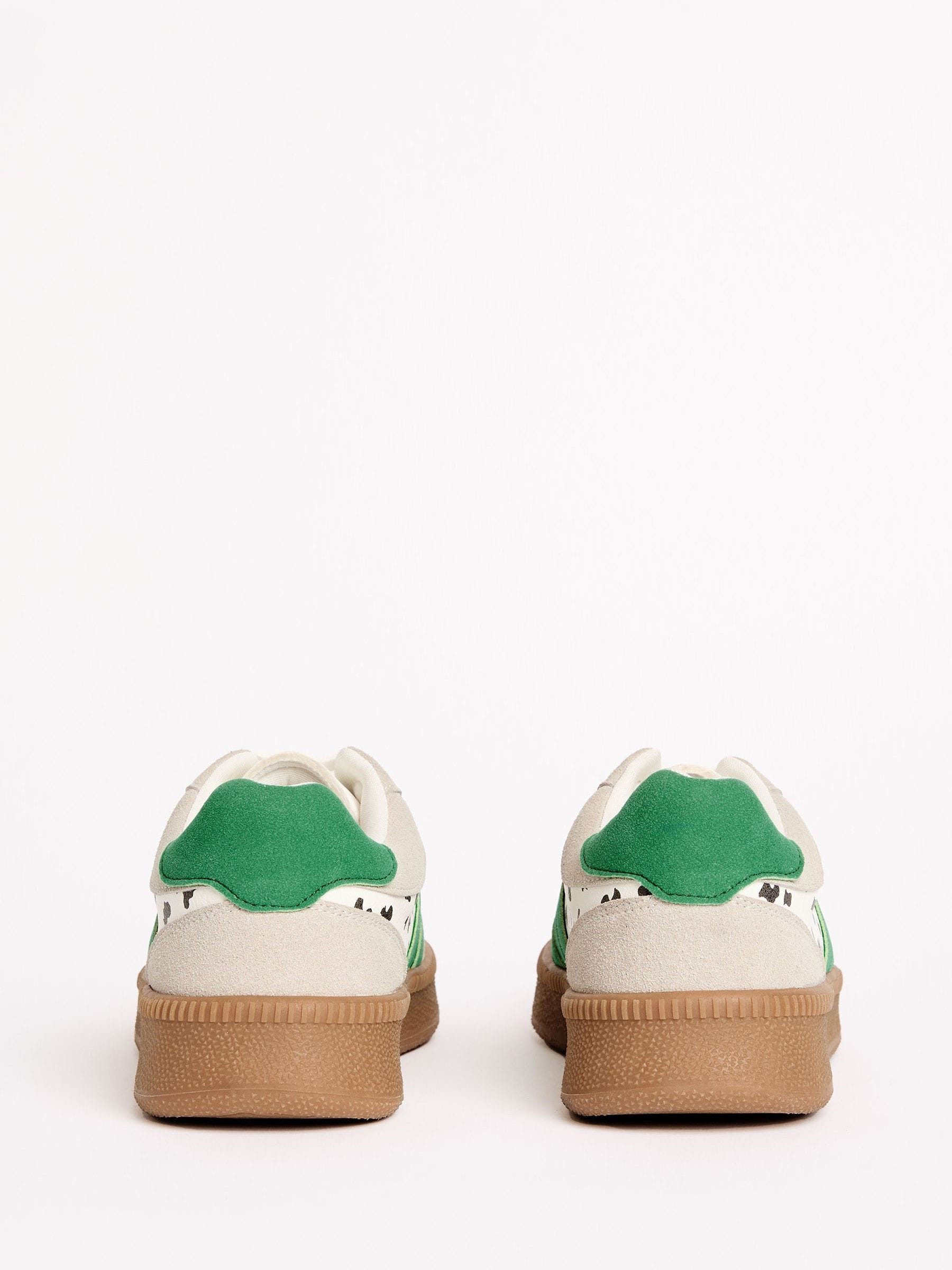 Wit met stippen - Friends Like These retro sportschoenen met veters en rubberen zool