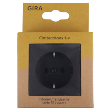 Gira E2 Inbouw Enkel Geaard Stopcontact Mat Zwart
