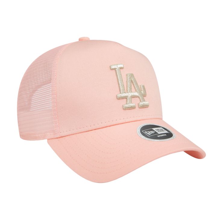 New EraLA Dodgers Metallic A-Frame Trucker Cap - rosa