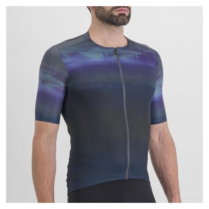 Maillot Manches Courtes Sportful Flow Supergiara Bleu/Noir