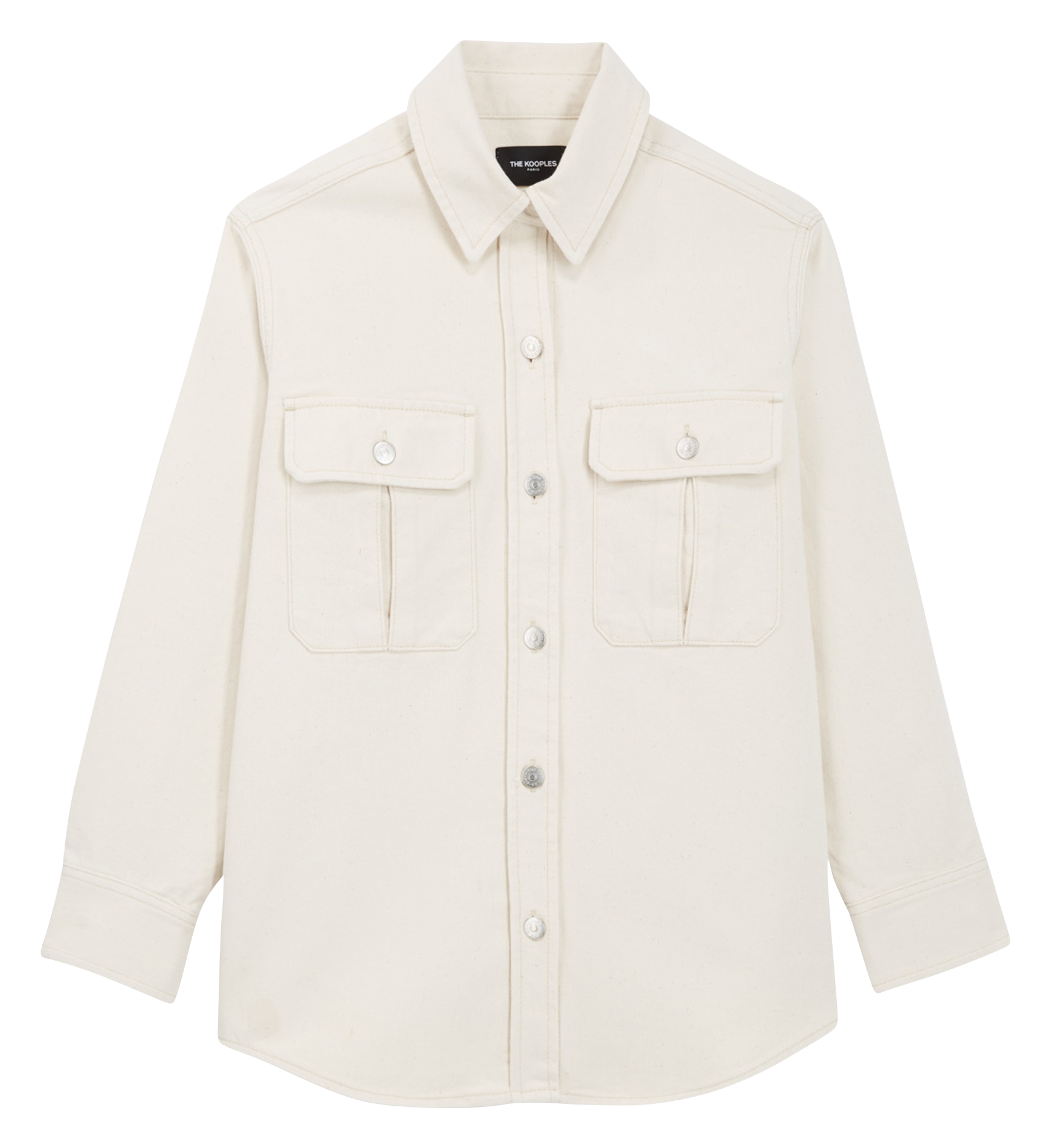 Chemise en jean col classique en coton| Beige