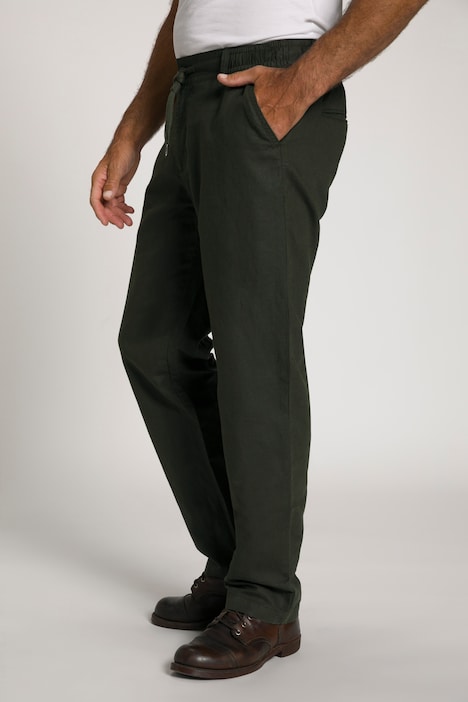 Leinenmixhose, Elastikbund, Basic Fit