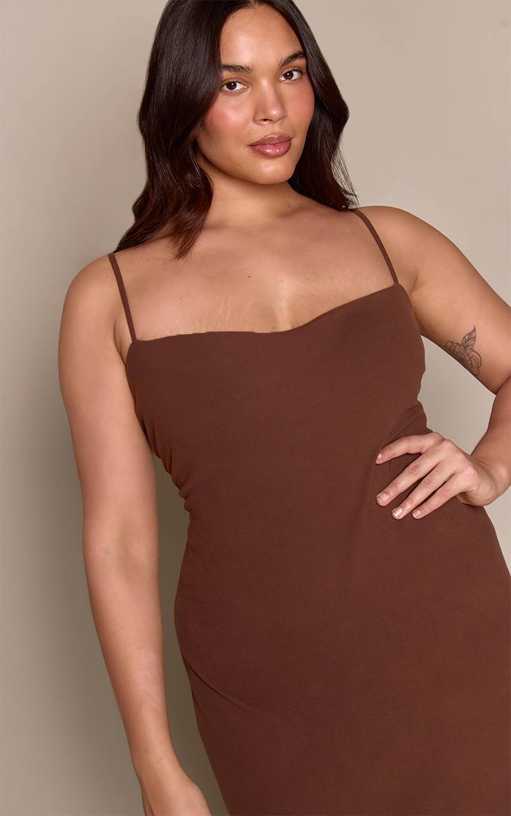 Chocolat Robe Maxi Grande Taille Au Toucher Doux