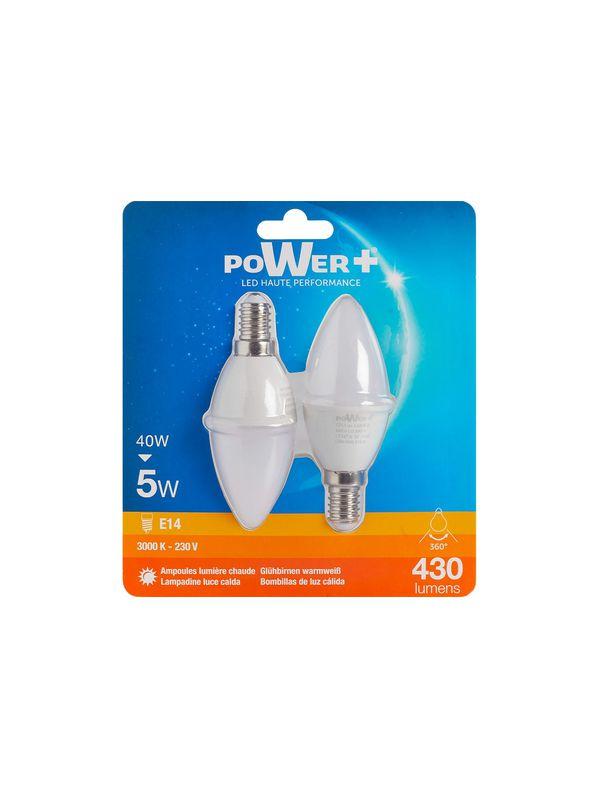 SET 2 AMP.LED E14 5W 40W BOUGIE LIC