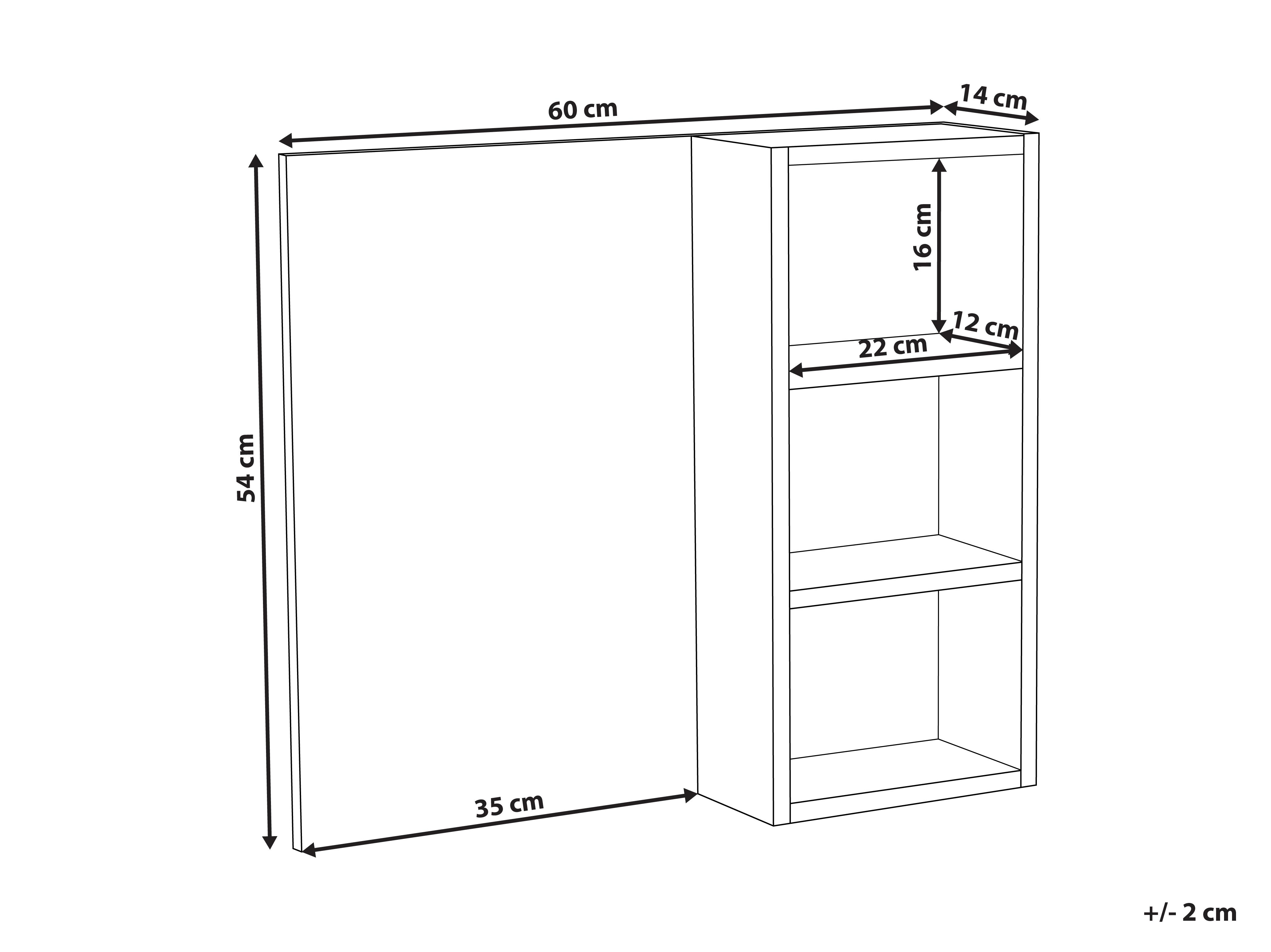 Badkamer wandkast met spiegel JOINVILLE 60 cm 54 cm Wit marmer