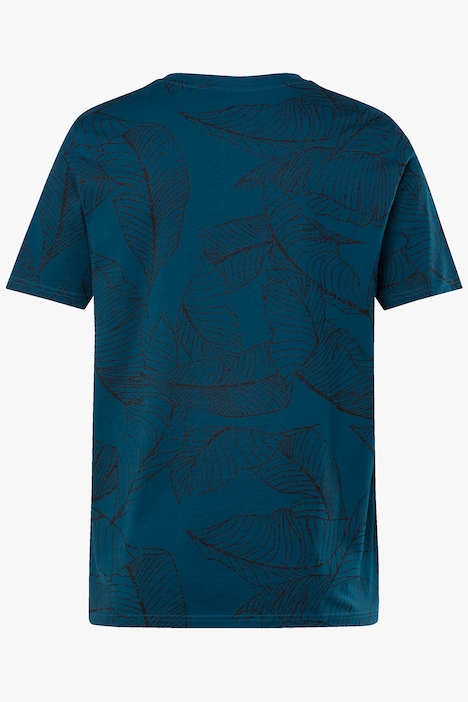 JP1880 Henley, Halbarm, floraler Print, Rundhals mit Knopfleiste, bis 8 XL