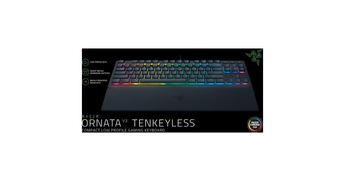 RazerOrnata V3 TKL, gaming toetsenbord  (Zwart, US lay-out, Razer Hybrid-Mecha-Membrane)