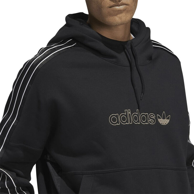 adidas satin paneled hoodie Sort