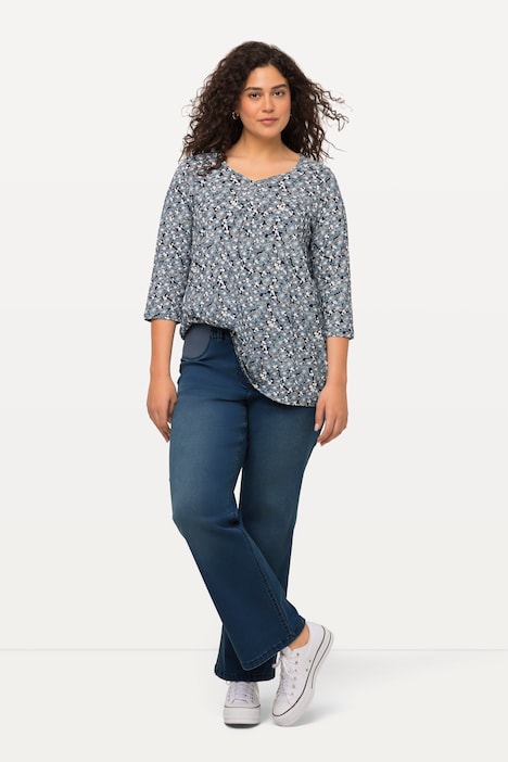 Jeans Mary, weites Bein, Stretch-Einsätze, Komfortbund