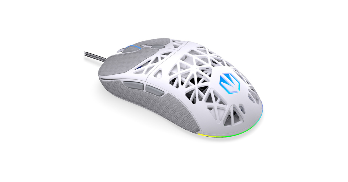 ENDORFYLIV Onyx White gaming muis  (Wit, 12.000 DPI, ARGB)