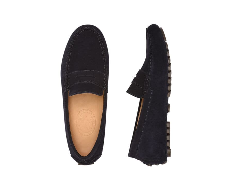 Mocassin été homme cuir Velours Marine - FERGUSON