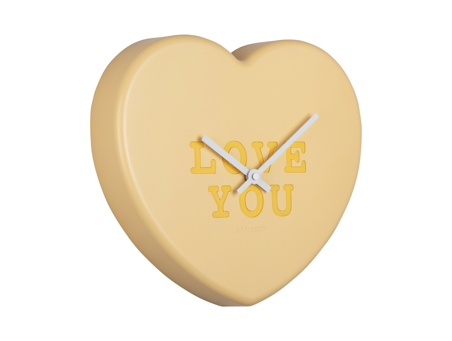 Wall clock Heart Candy soft yellow