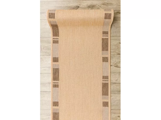 TAPIS DE COULOIR SIZAL FLOORLUX modèle 20195 mais / café 80x600 cm