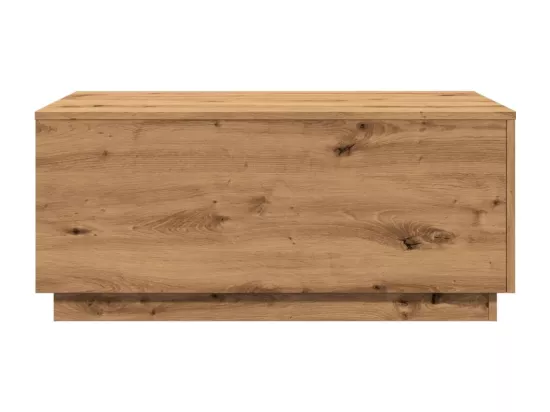 Table basse avec lumières LED chêne artisanal 90x50x40 cm