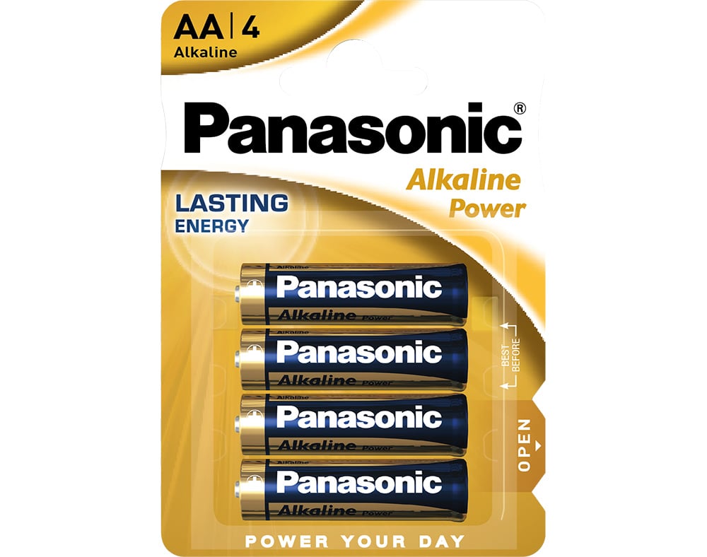 PILHA ALCALINA POWER PANASONIC LR6 AA PACK 4 UNIDADES