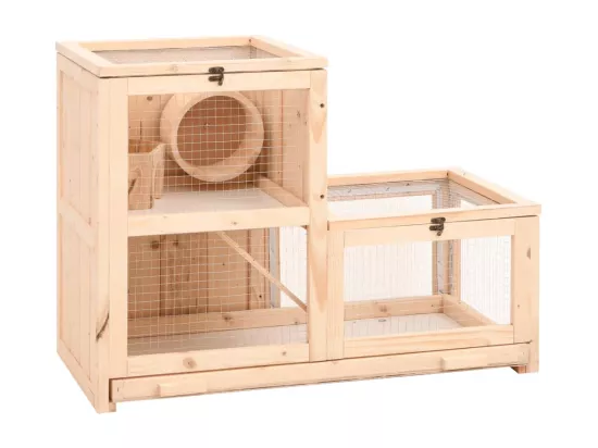 Cage à hamster 81x40x60 cm bois massif de sapin