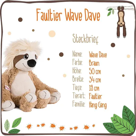 NICI Faultier Wave Dave, Plüschtier, Kuscheltier, 50 cm