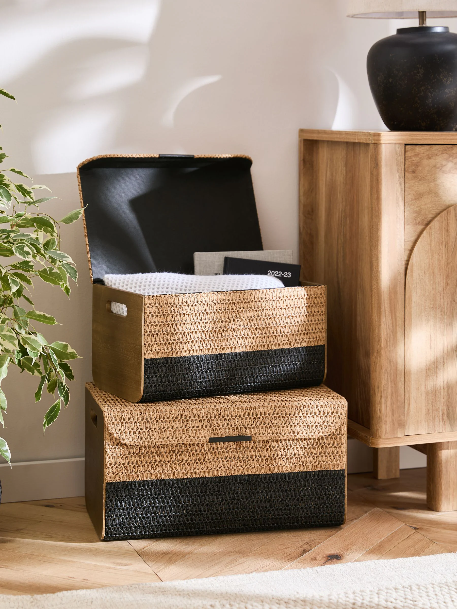 Bronx Woven Set of 2 Storage Trunks