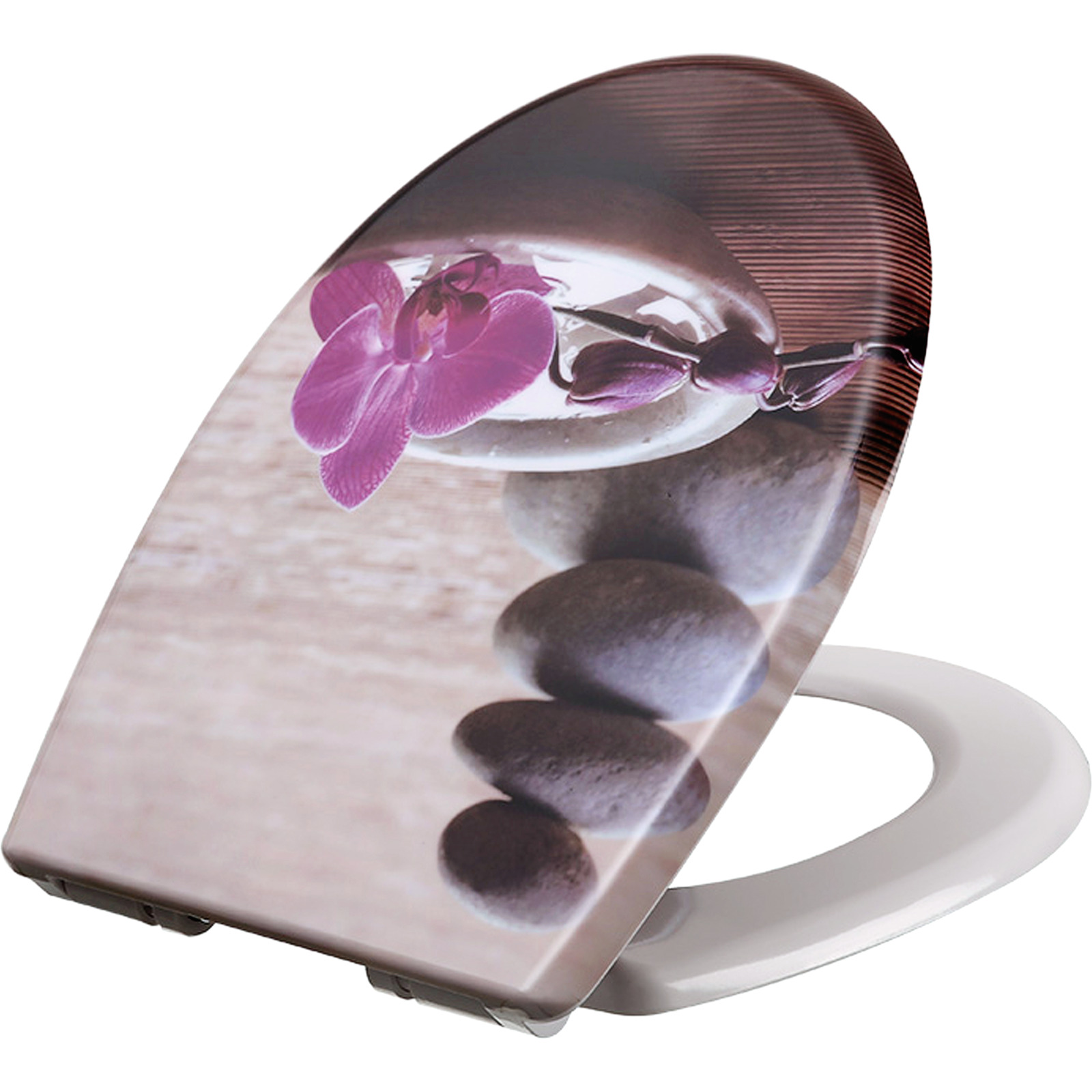 WC-Sitz Duroplast Orchidee pink mit Absenkautomatik ca. 44,6 x 37,3 cm