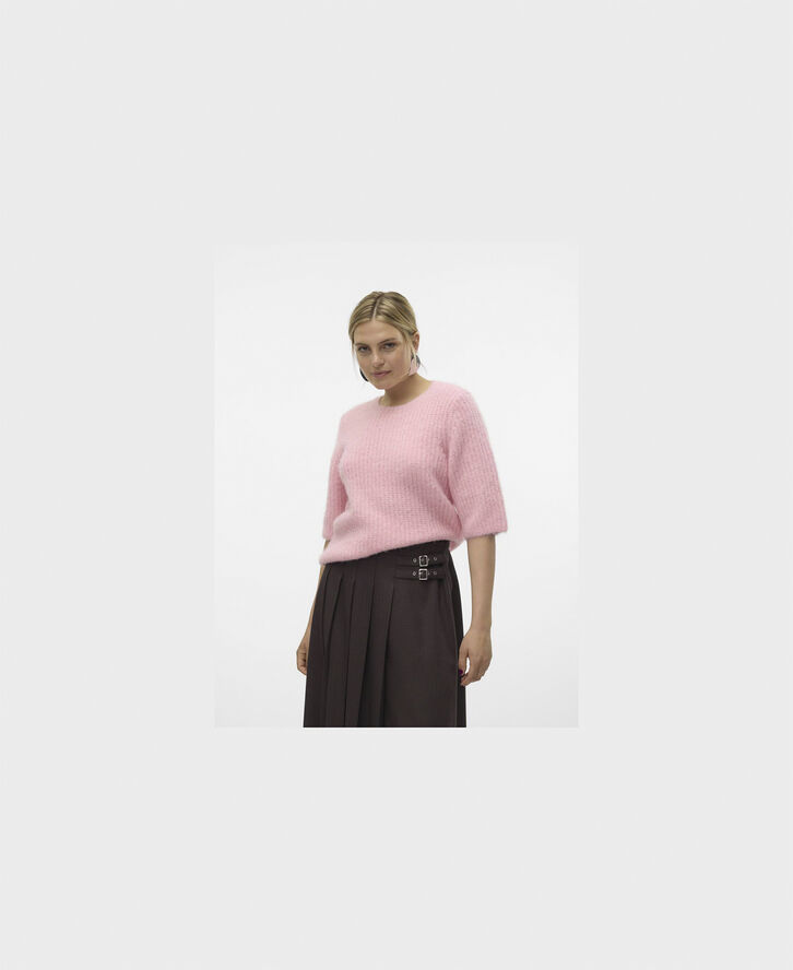 Vero Moda VMAWSOME 2/4 O-NECK PULLOVER BOO Bonbon/w. melange