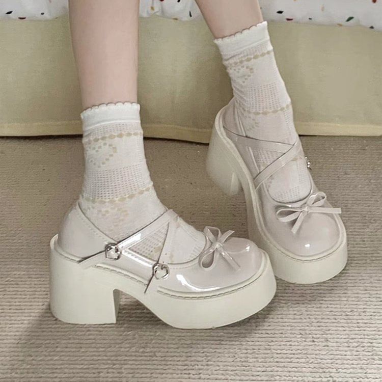 Gordong - Mary Jane pumps met blokhak en plateauzool
