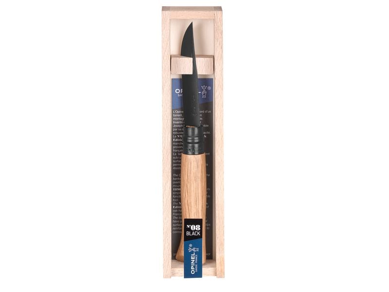 opinel N°08 Black Oak Edition Messer in schwarzer Version