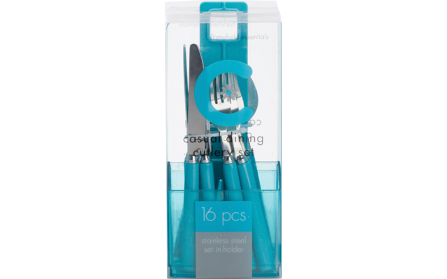 Flamefield Aqua Granite Cutlery Set Besteckset 16-teilig blau