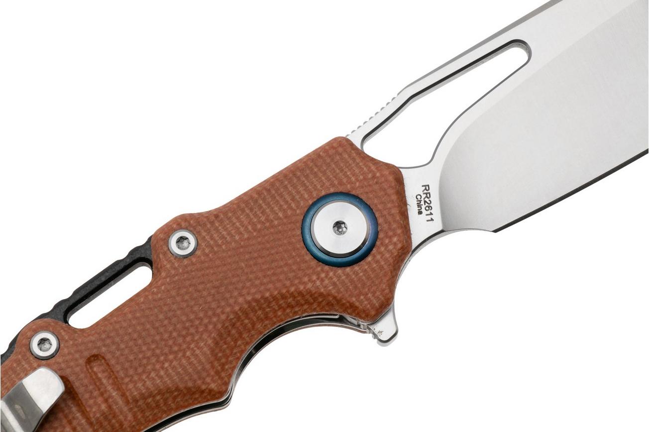 Rough Ryder RR2611 Satin D2, Brown Micarta, zakmes