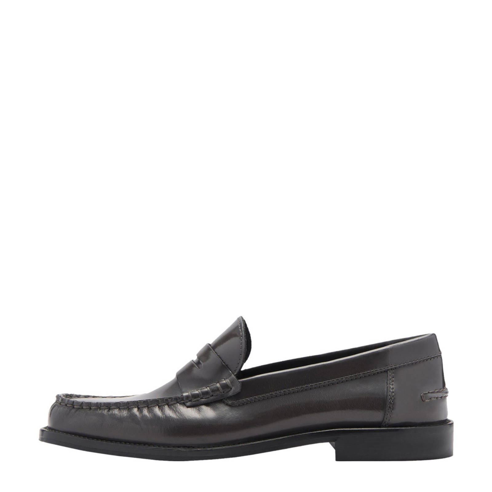 Mango leren loafers grijs