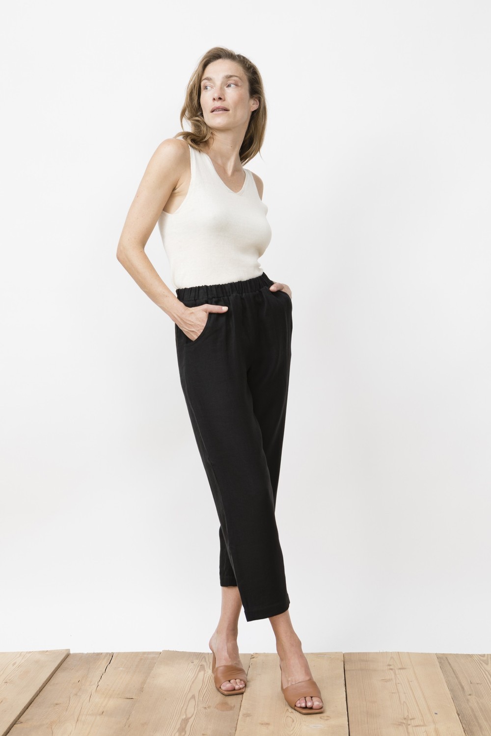Jungle Folk Hose Jungle Folk Linen Trousers Viento Black | RRREVOLVE