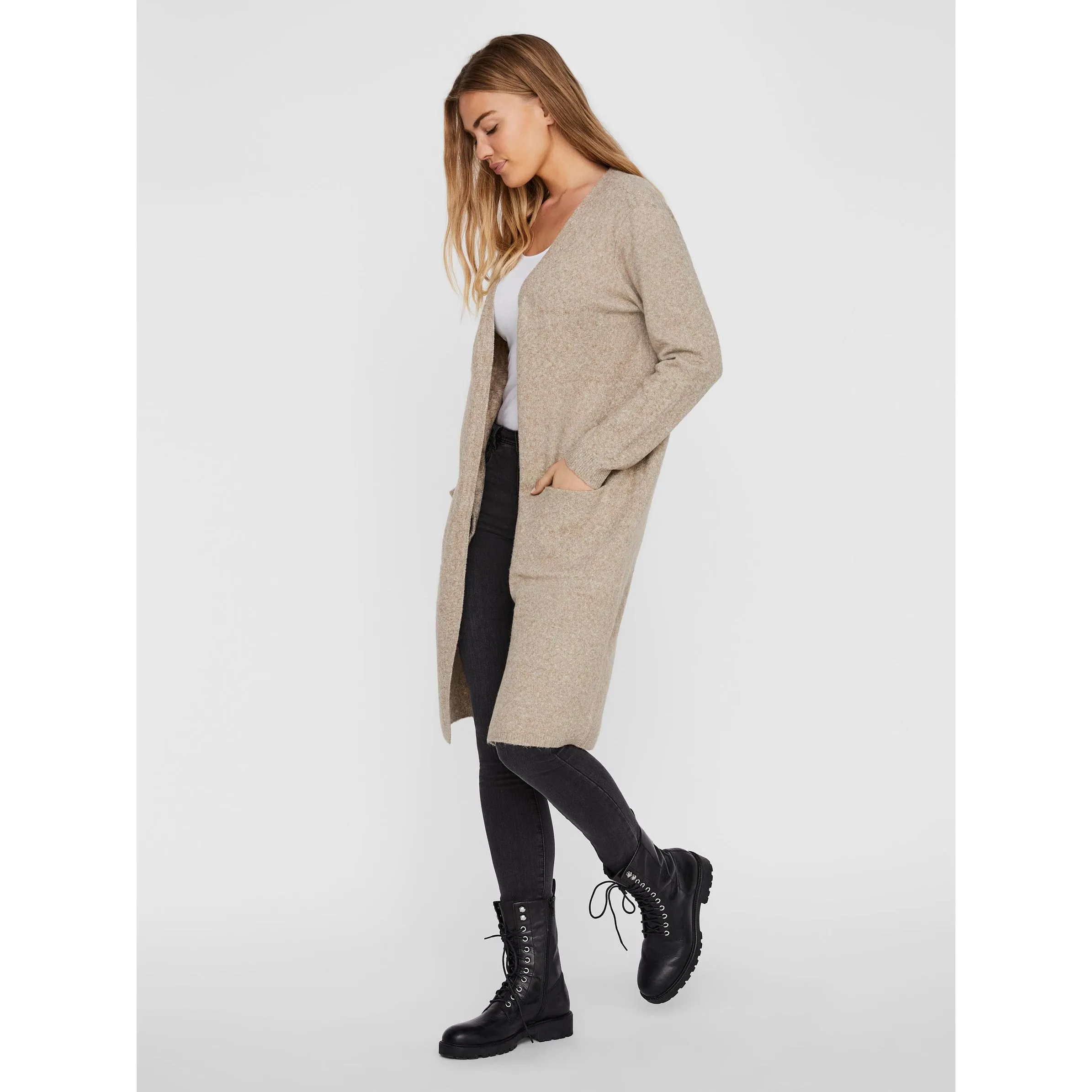 Vero Moda VMDOFFY LS LONG OPEN Longcardigan