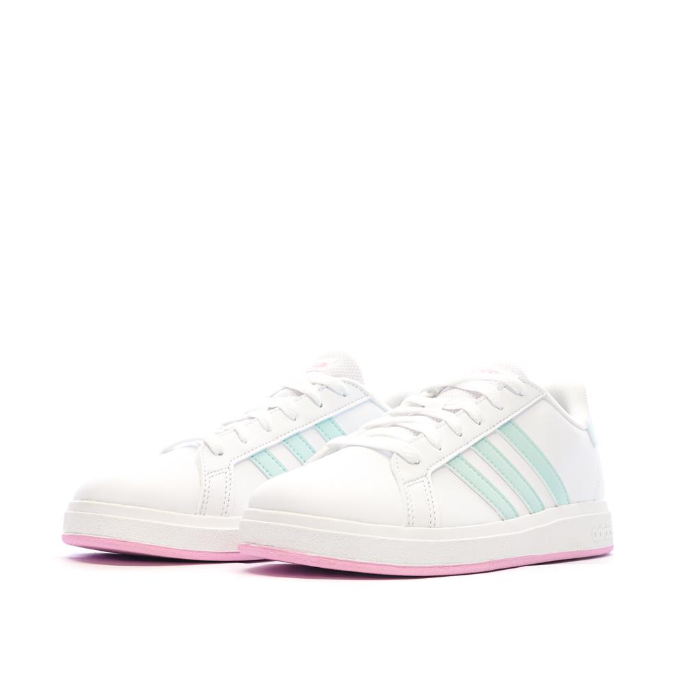Adidas Baskets Blanc/Vert Fille Adidas Grand Court 2.0