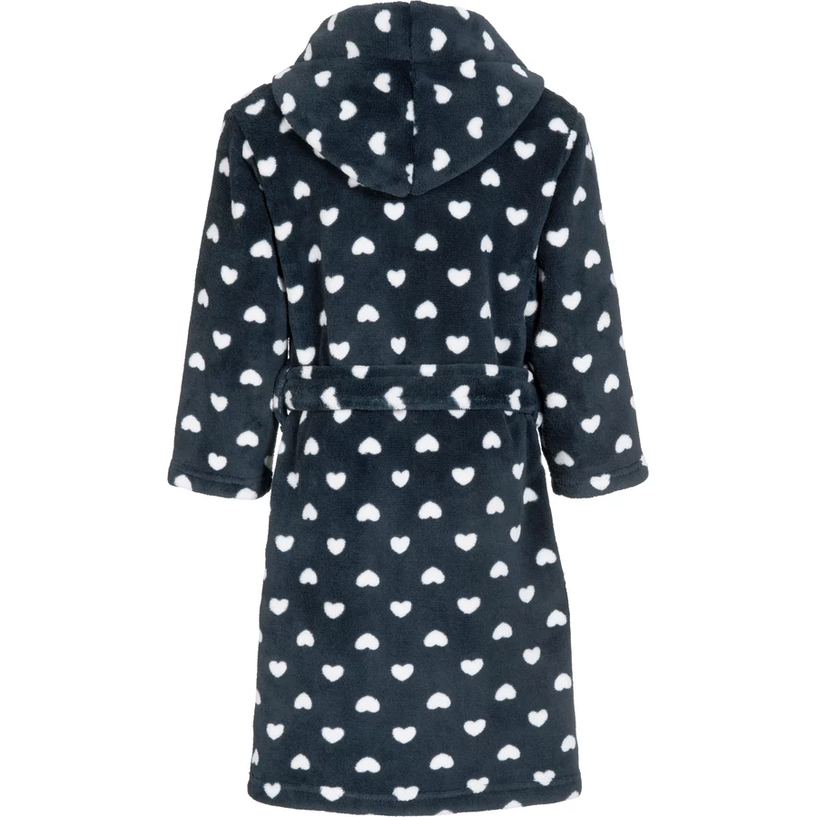 Playshoes Fleece-Bademantel Herzchen marine