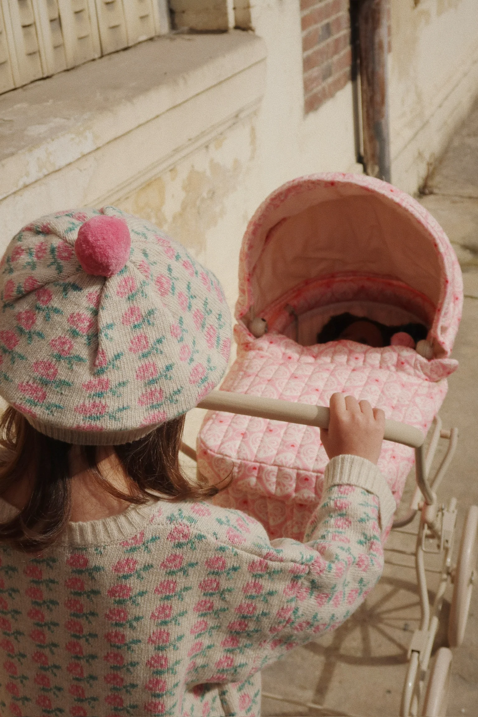 dukkebarnevogn - lacy pink - OS