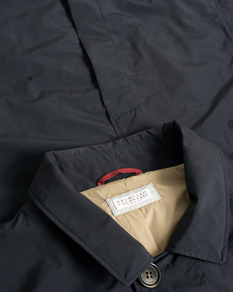 Brunello Cucinelli Unlined Nylon Car Coat Navy 48
