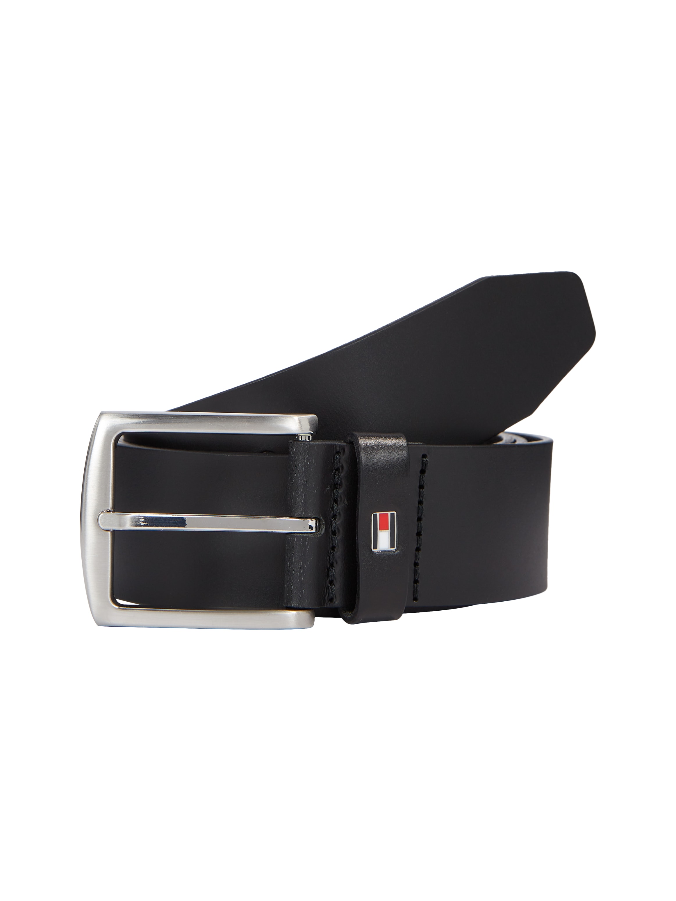 Tommy Hilfiger Ledergürtel »New Denton 4 cm breit«, NEW DENTON BELT mit Flag-Logoschlaufe