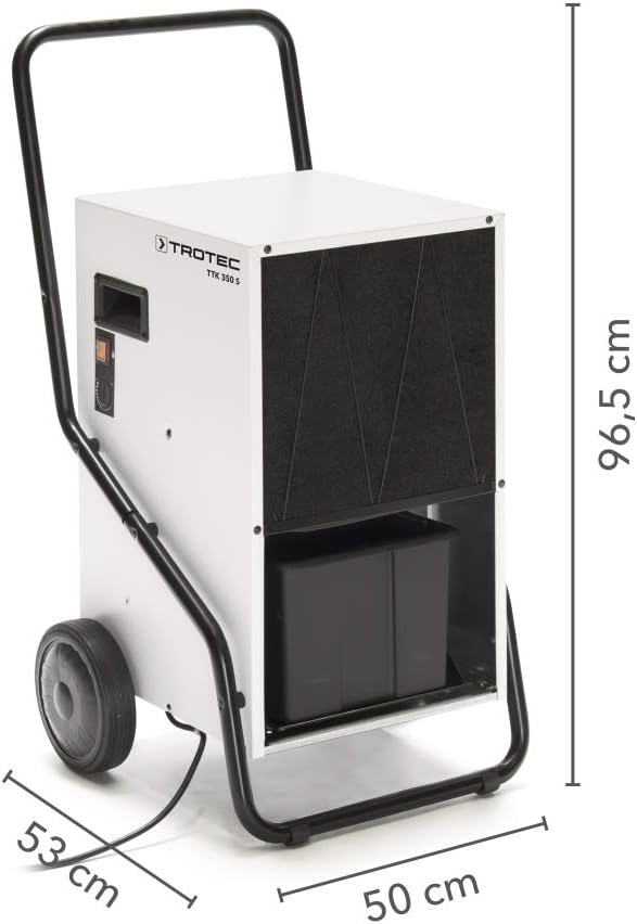 TROTEC Luftentfeuchter TTK 350 S – Leistung 70 L/Tag – Fläche 180 m² / 450 m³ – Bautrockner – für große Räume