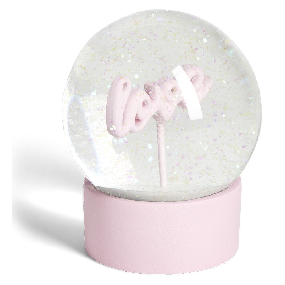 Boule à neige Love rose Ø9xH15cm
