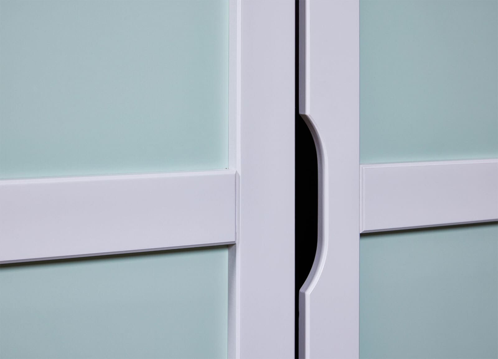 Drehtürenschrank KILIAN 92 x 205 cm weiß/ pastellgrün