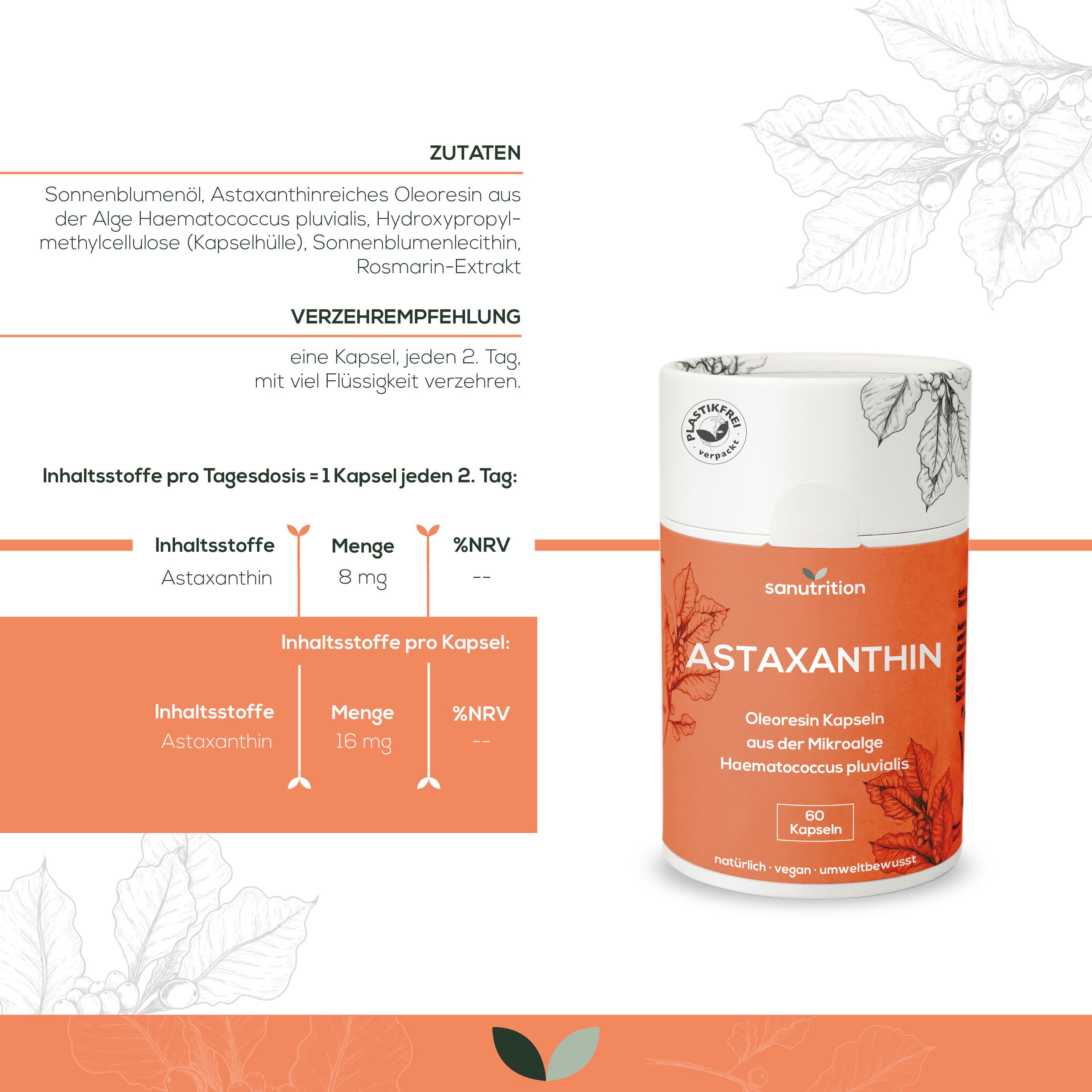 Sanutrition® - Astaxanthin 16 mg