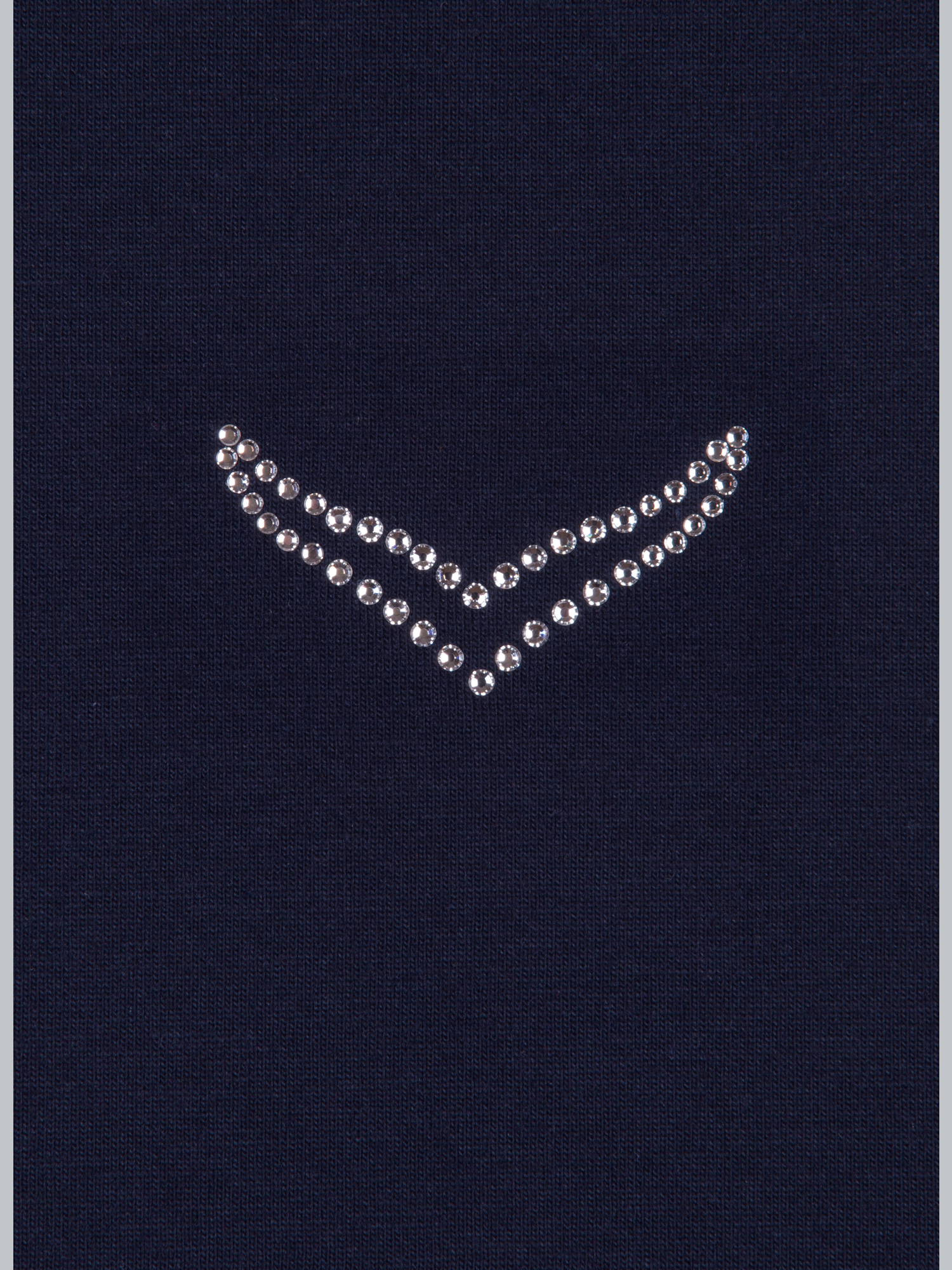 T-Shirt DELUXE Baumwolle mit Kristallsteinen Navy
